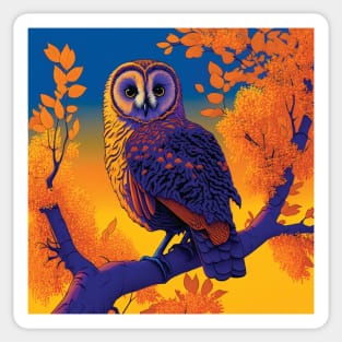 Stunning copper and blue barn owl Sticker